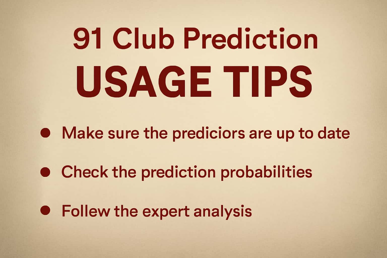An informative scene illustrating tips for using the 91 Club Prediction app.