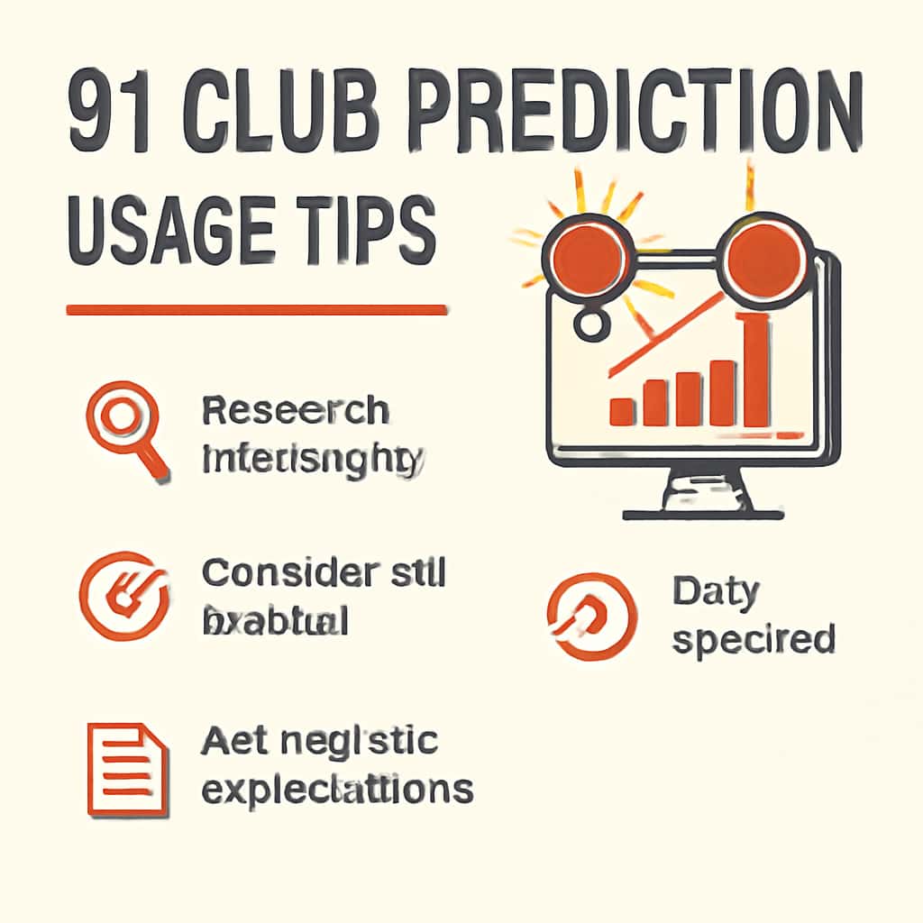 An educational diagram explaining the usage tips for 91 Club Prediction.