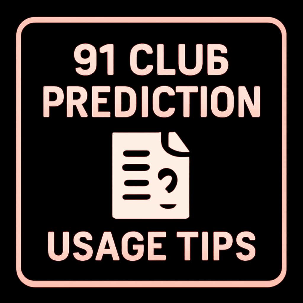 A professional badge representing usage tips for the 91 Club Prediction app.