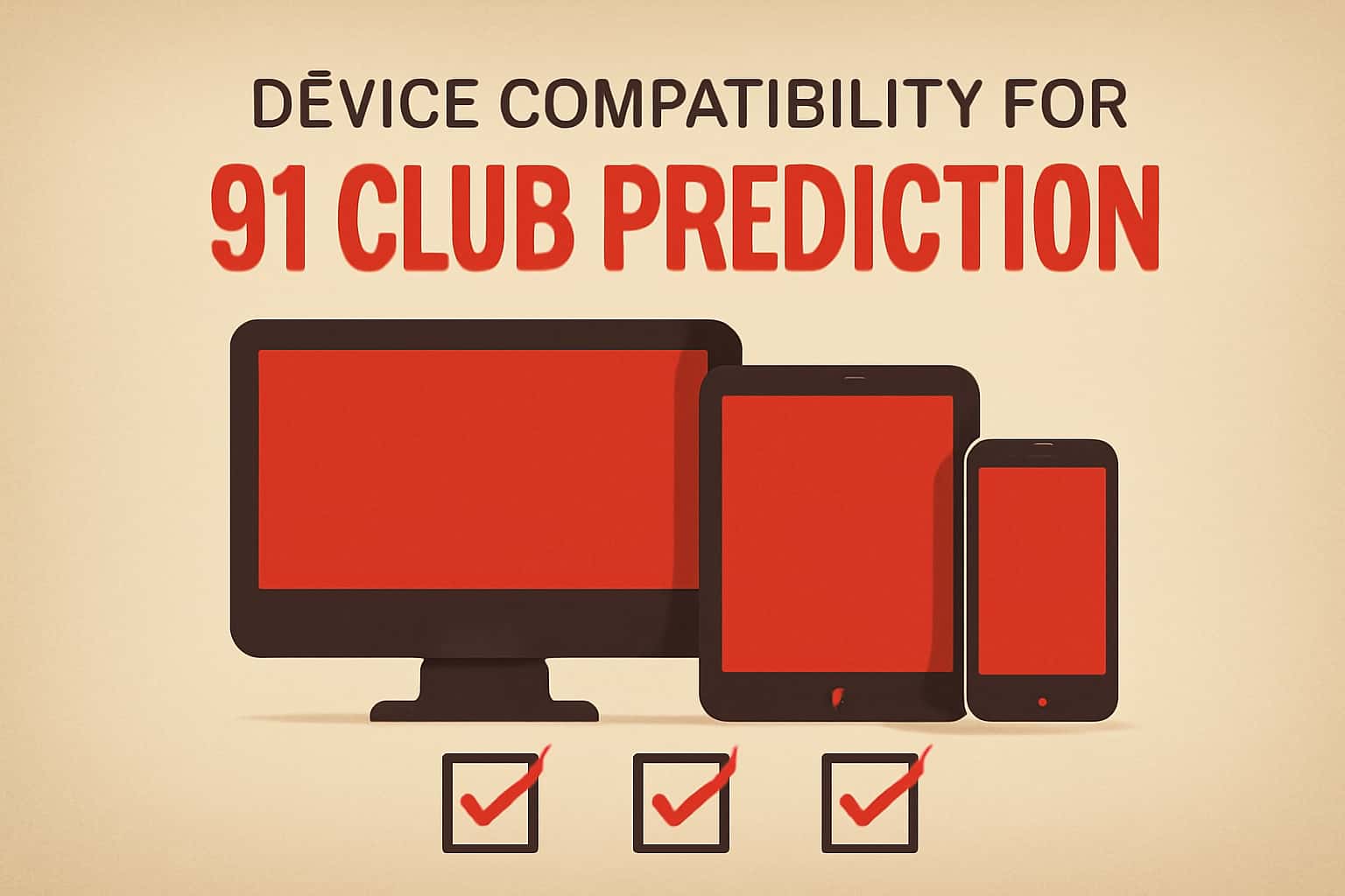 A neutral informational scene focusing on device compatibility for the 91 Club Prediction app with clear text.