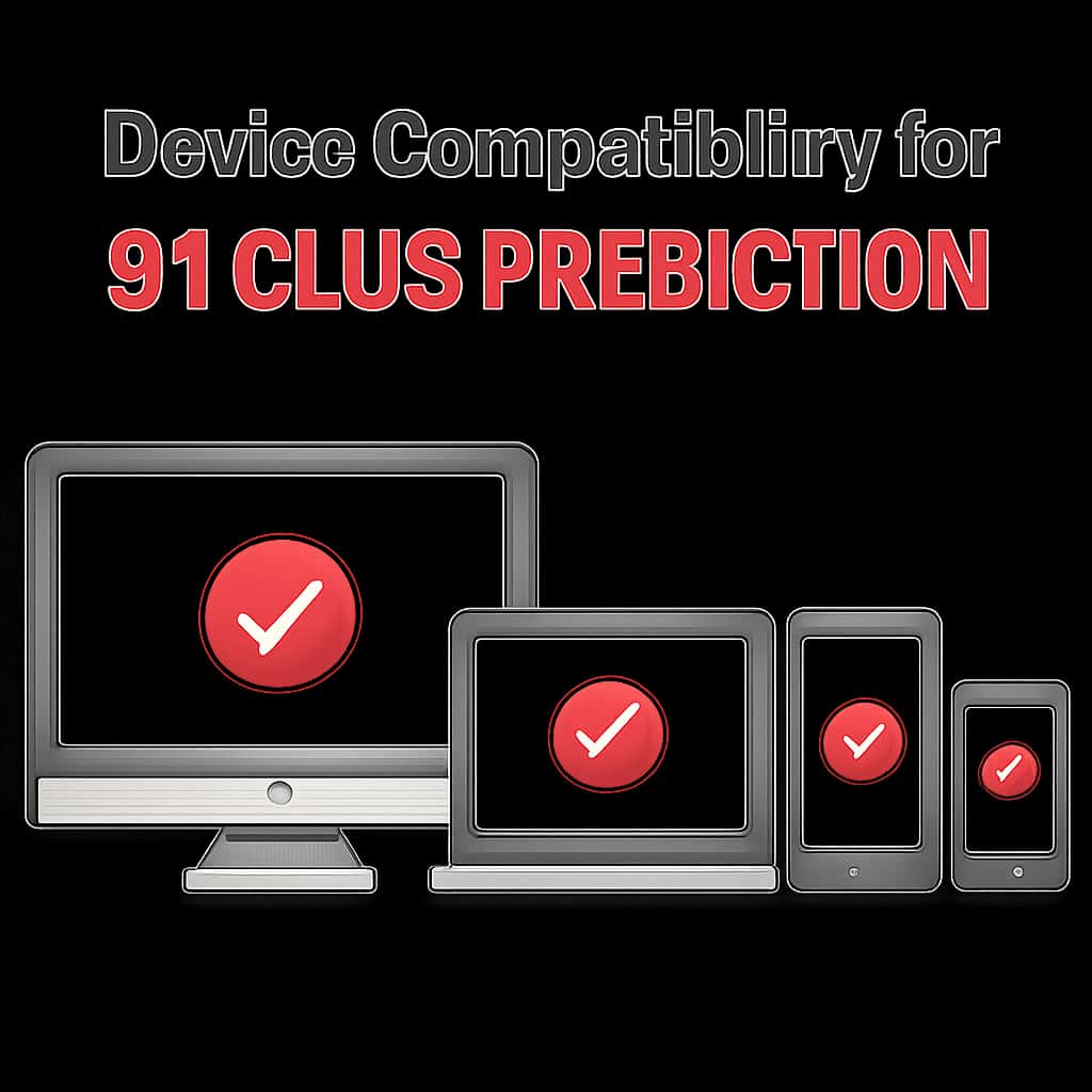 An educational diagram explaining device compatibility for the 91 Club Prediction app.
