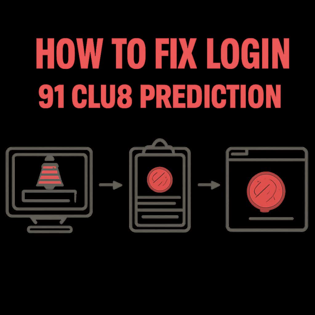 Diagram illustrating steps to resolve login issues in 91 Club Prediction.