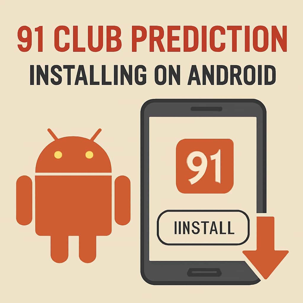 A diagram illustrating the install process of 91 Club Prediction on Android.