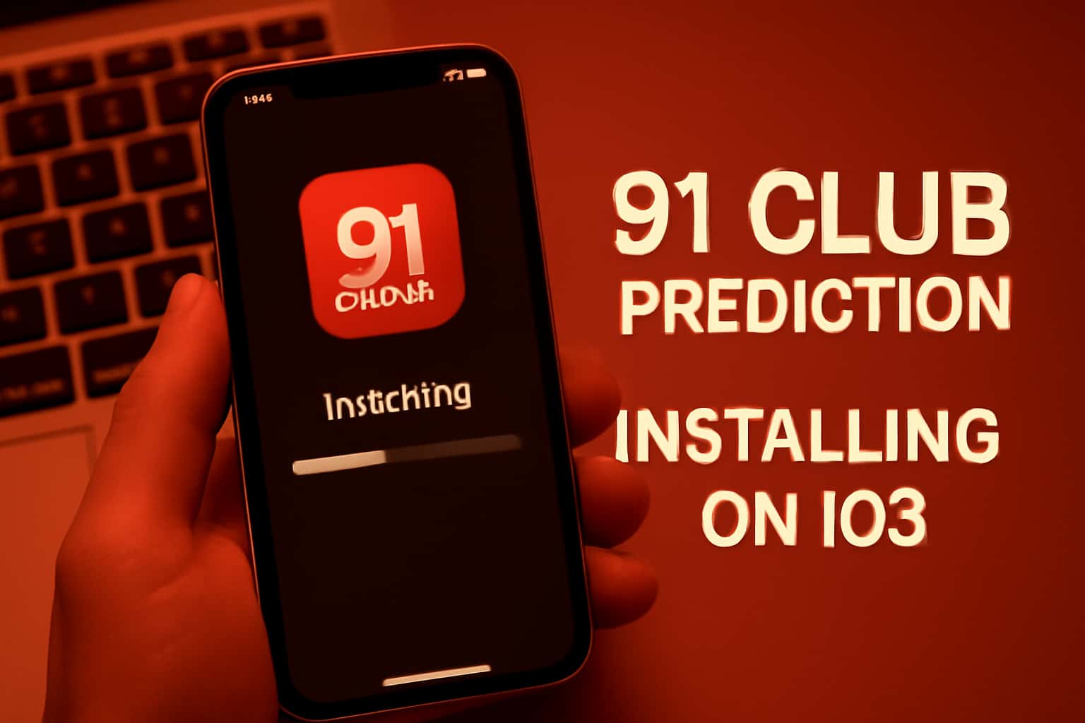 Informational graphic about the installation process for 91 Club Prediction on iOS