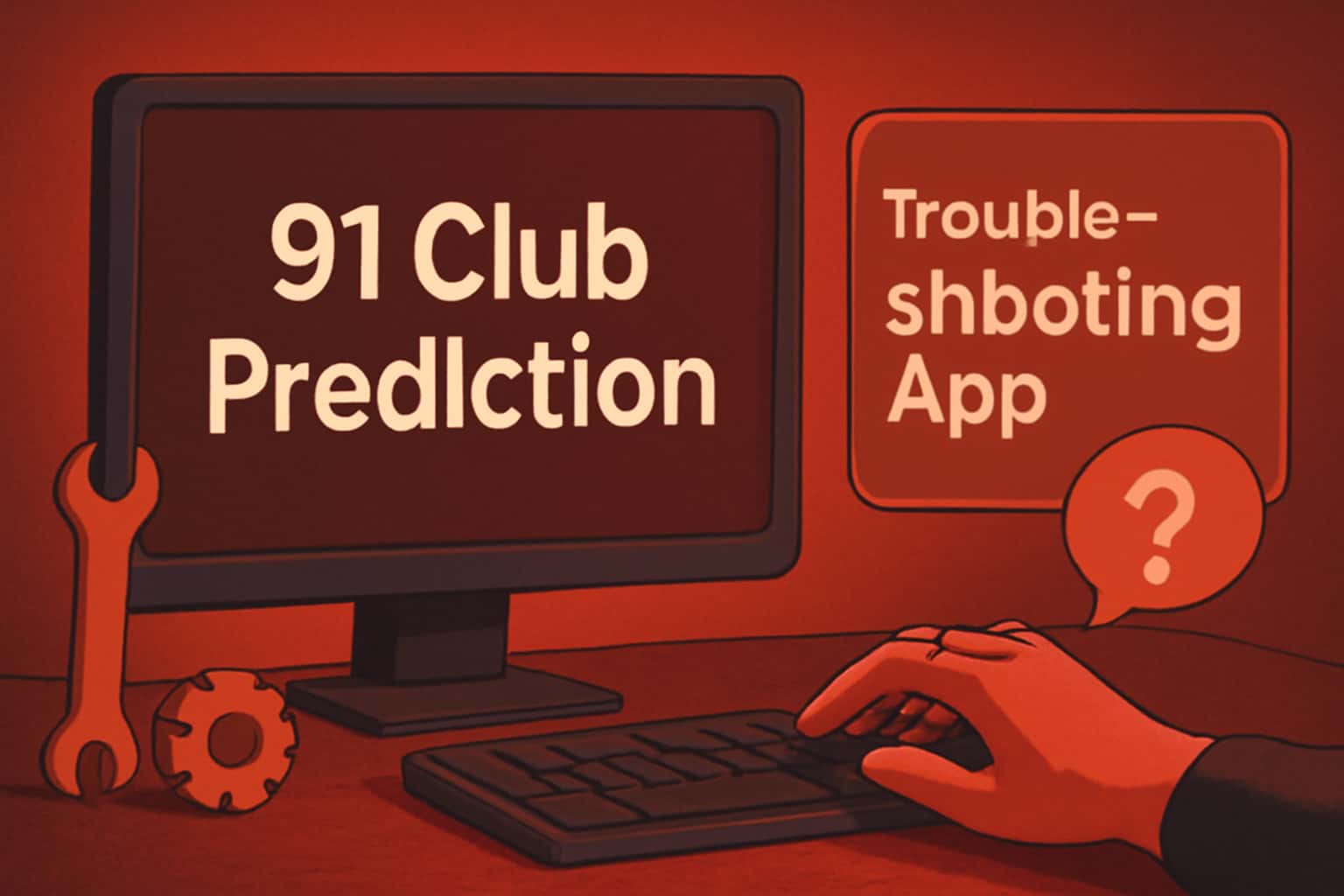 Informational scene regarding troubleshooting the 91 Club Prediction app.