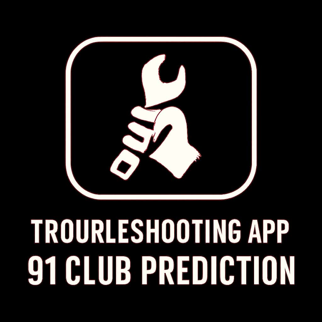 Icon representing the Troubleshooting App 91 Club Prediction.